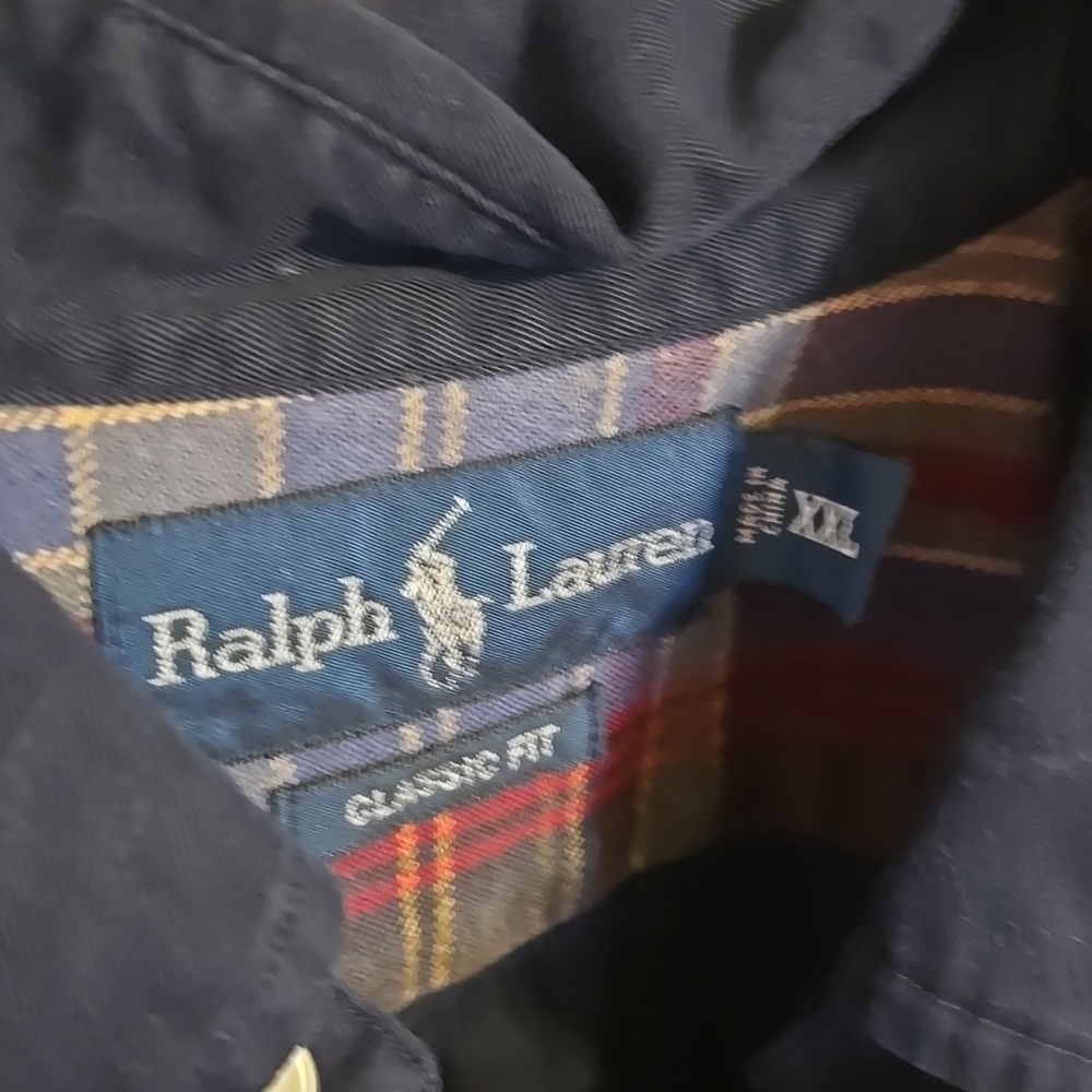 Ralph Lauren Classuc Fit Men's Navy Blue Button Down Shirt Sz XXL - Picture 2 of 4